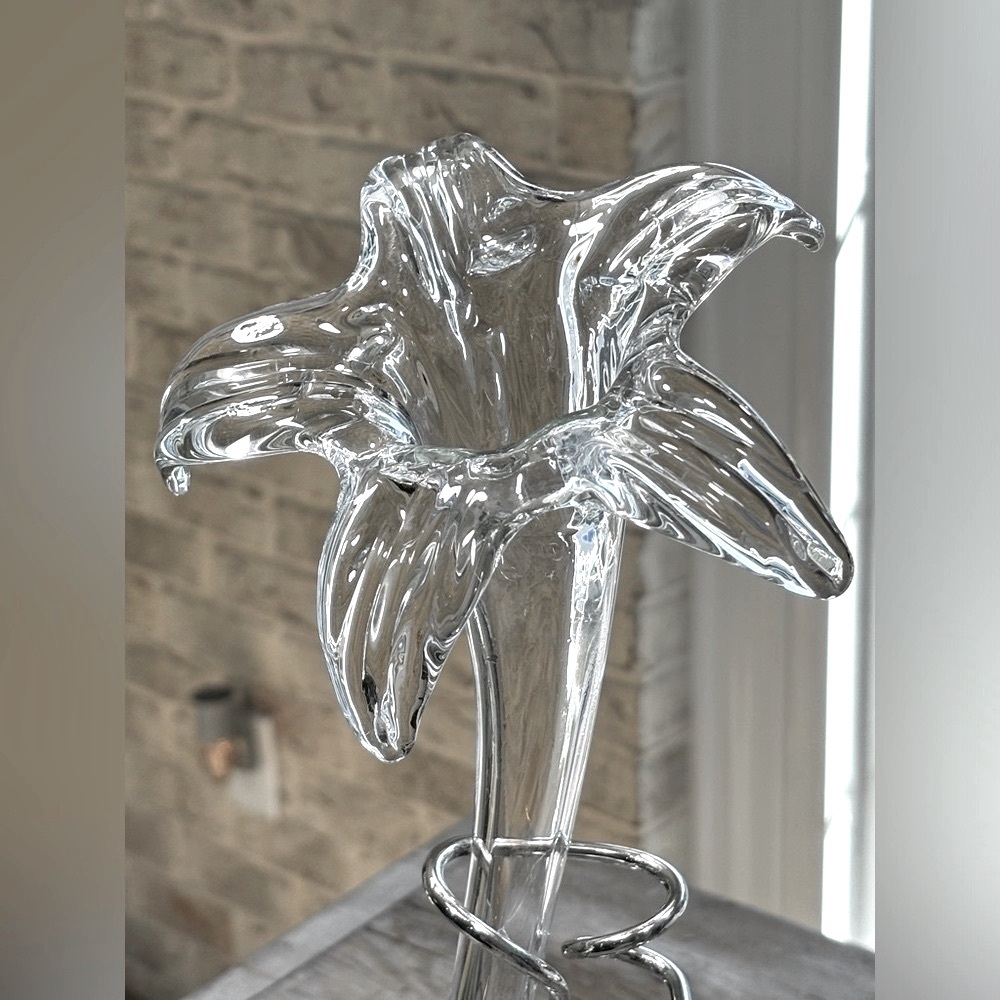 Vintage Handblown Glass Lily Vase. 15” T. Rare | Art Deco | Stunning | Large! - Picture 4 of 10